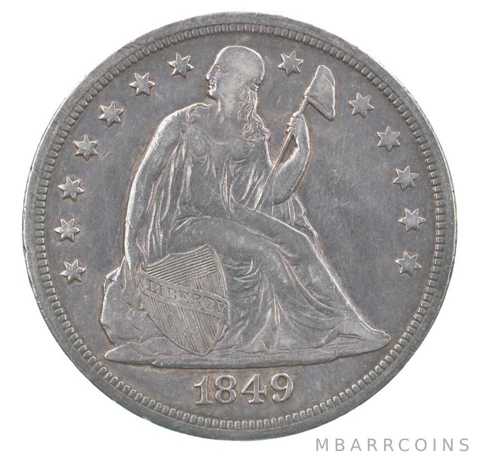 1849 Seated Liberty Silver Dollar a1935