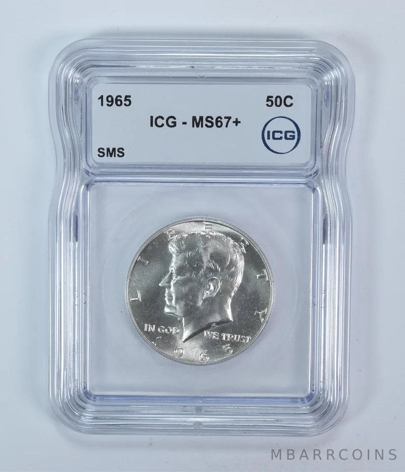 1965 Kennedy Half Dollar SMS MS67+ ICG