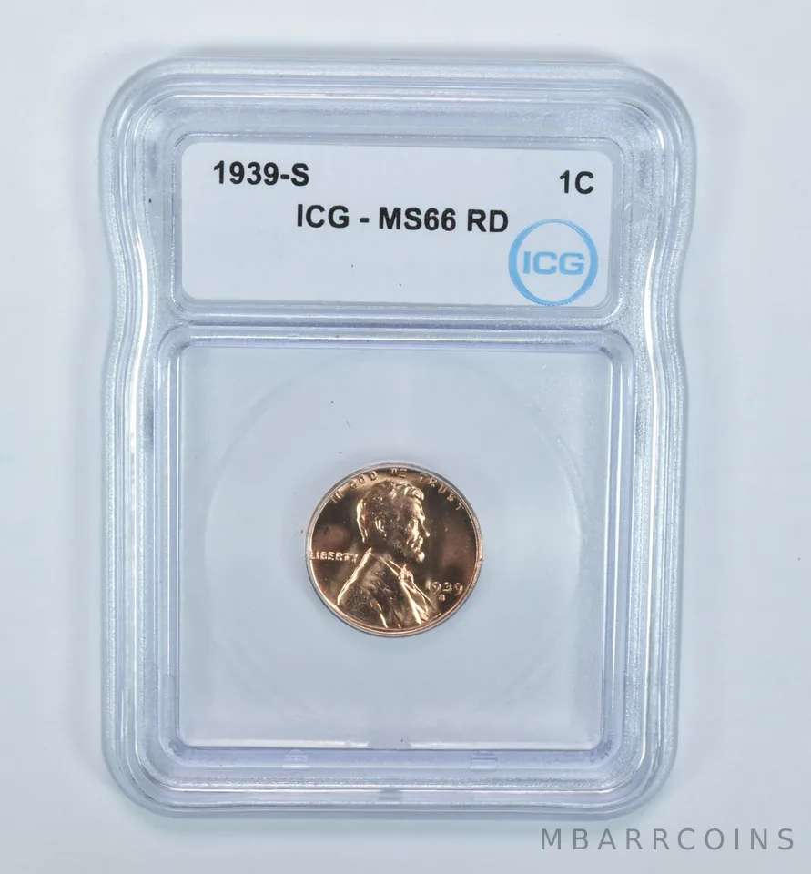 1939-S Lincoln Wheat Cent MS66 RD ICG