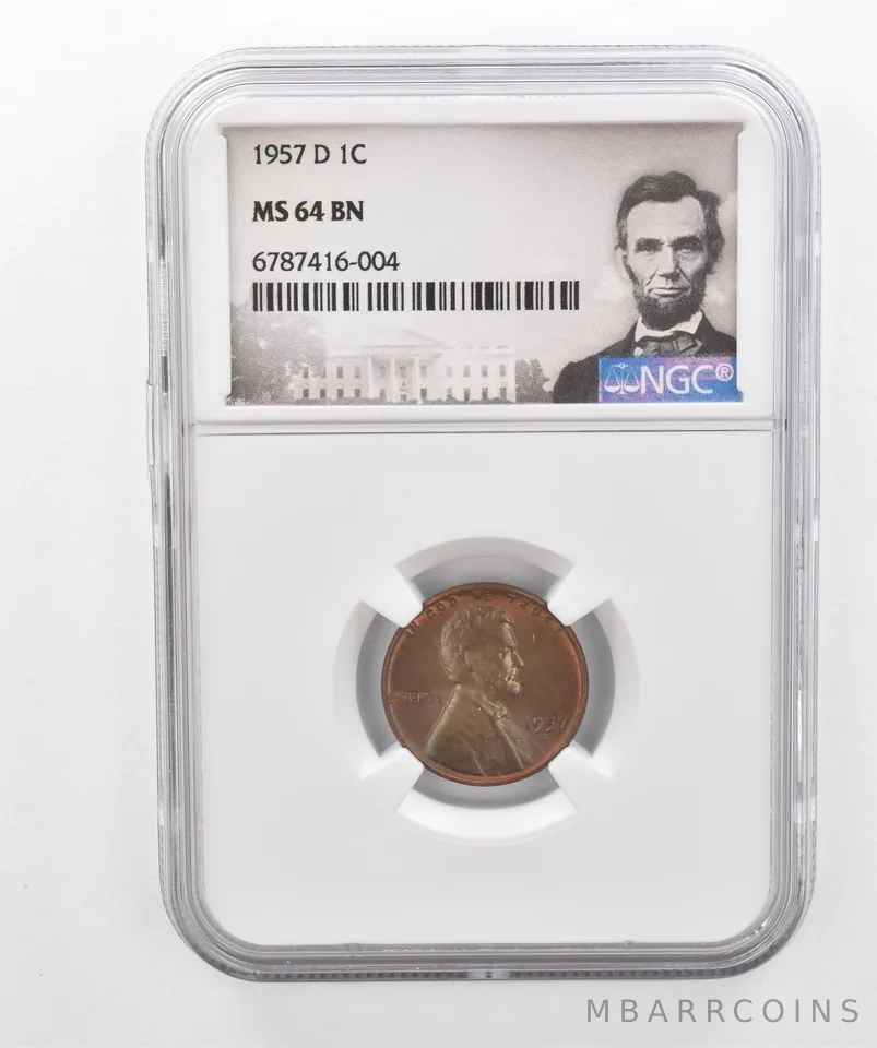 1957-D Lincoln Wheat Cent MS64 BN NGC Beautiful Tone *2958