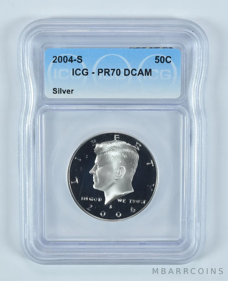 2004-S Kennedy Half Dollar Silver PR70 DCAM ICG