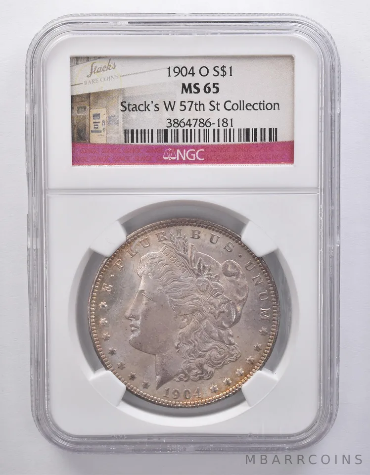 1904-O Morgan Silver $1 Stack's W 57th St Collection MS65 NGC Nice Tone *7164