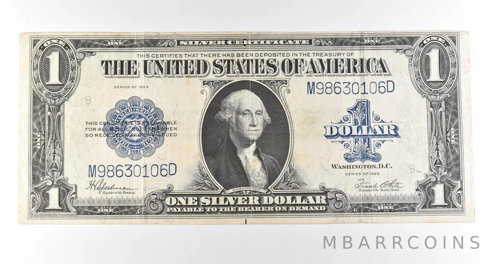 1923 $1 Silver Certificate Large Note Blue Seal *2963