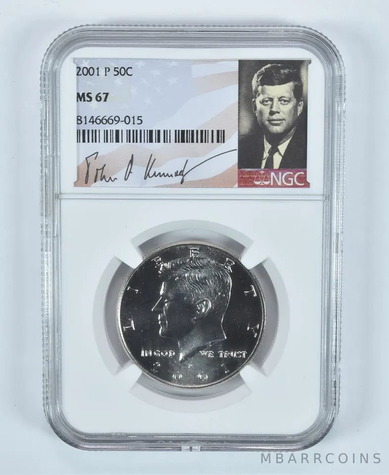 2001-P Kennedy Half Dollar MS67 NGC Special Label
