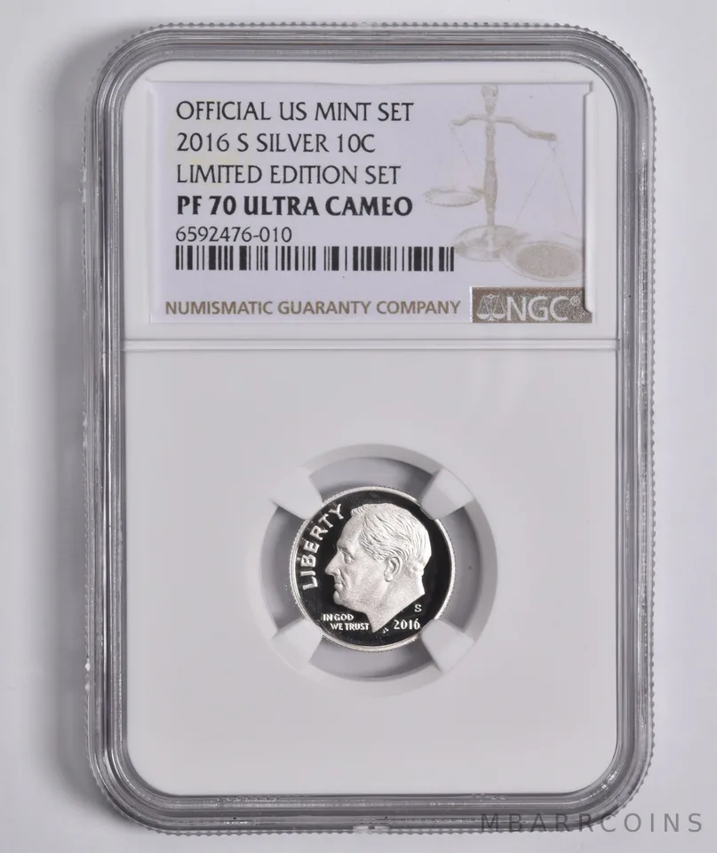 2016-S Roosevelt Dime Silver Limited Edition PF70 UCAM NGC BROWN Lbl