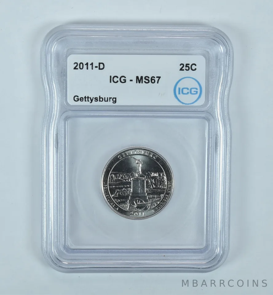2011-D Washington Quarter ATB Gettysburg MS67 ICG