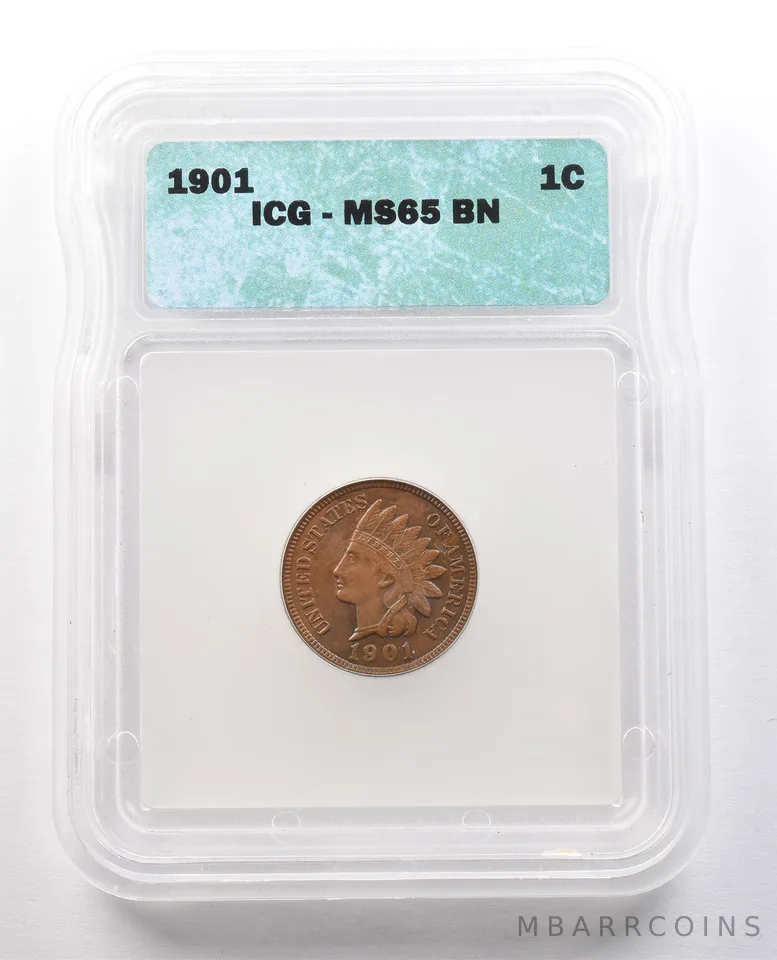 1901 Indian Head Cent MS65 BN ICG *1194
