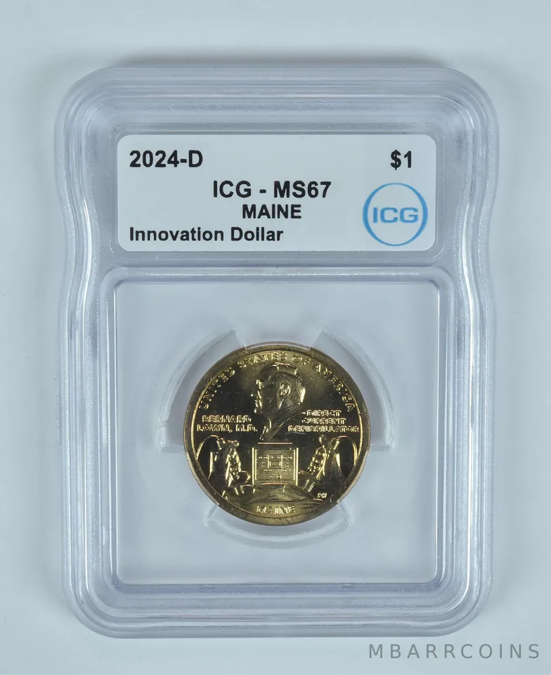 2024-D Innovation $1 Maine Defibrillation MS67 ICG