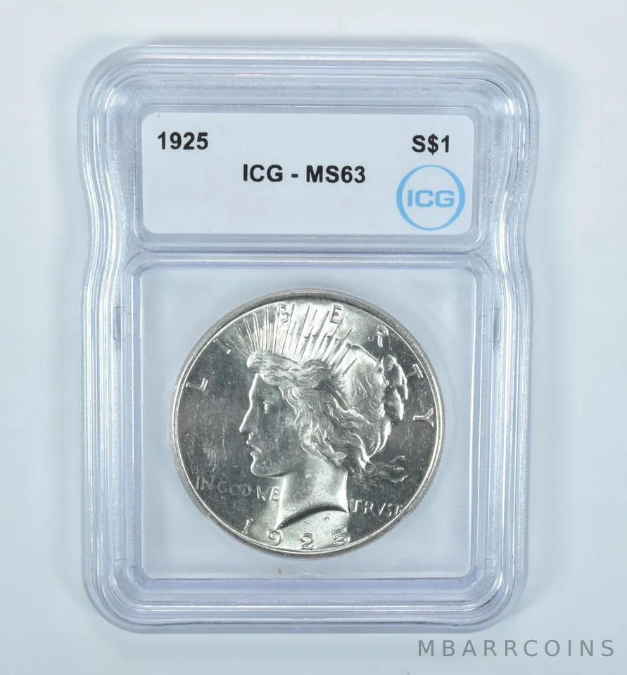 1925 Peace Silver Dollar MS63 ICG