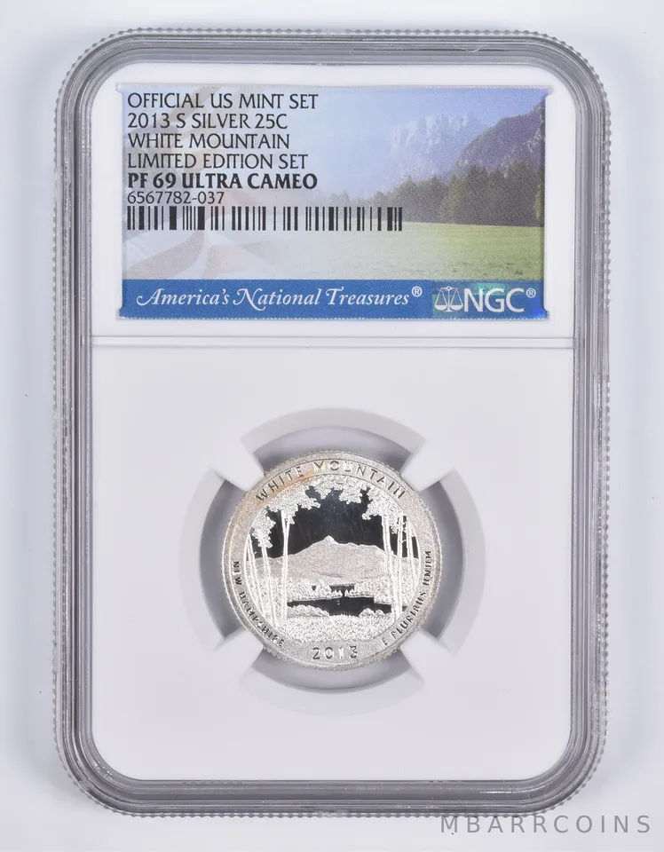 2013-S Silver PF69 ANT White Mountain Quarter Limited Edition NGC
