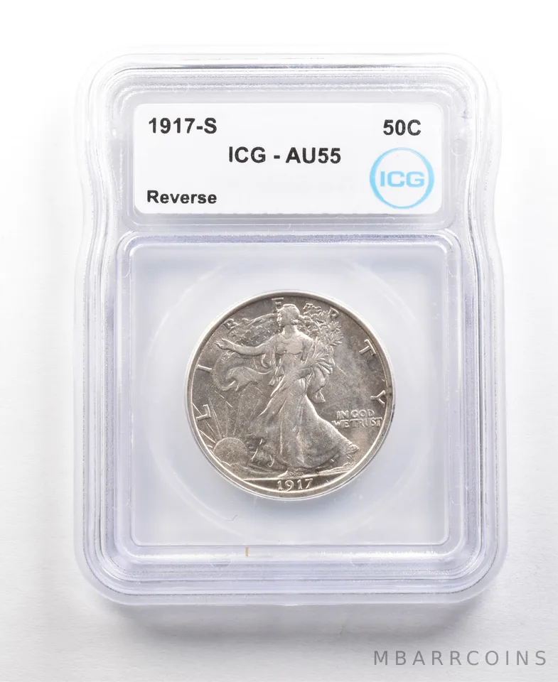 1917-S Walking Liberty Half Dollar Reverse AU55 ICG *6288