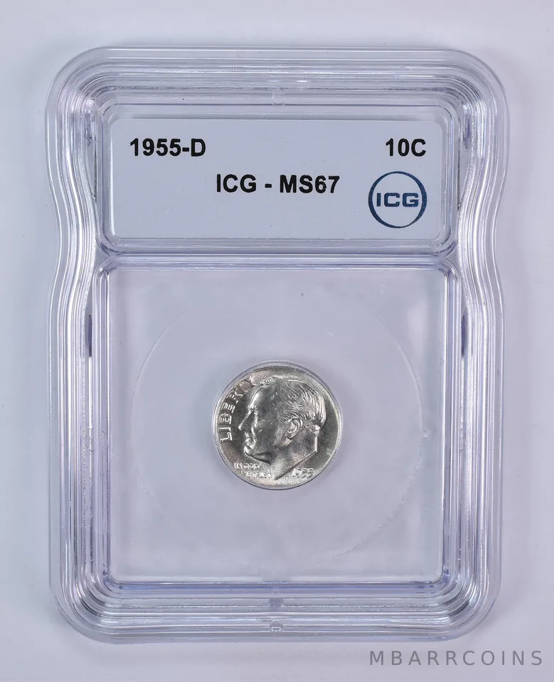 1955-D Roosevelt Dime MS67 ICG