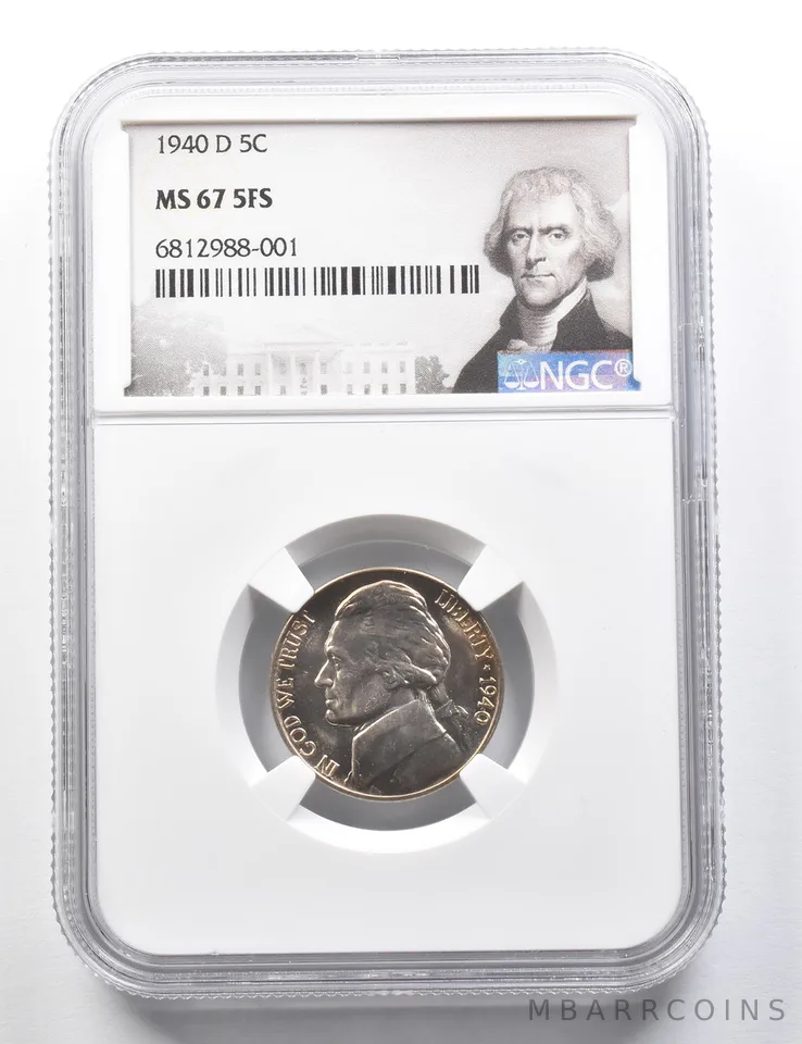 1940-D Jefferson Nickel MS67 5FS NGC a8760
