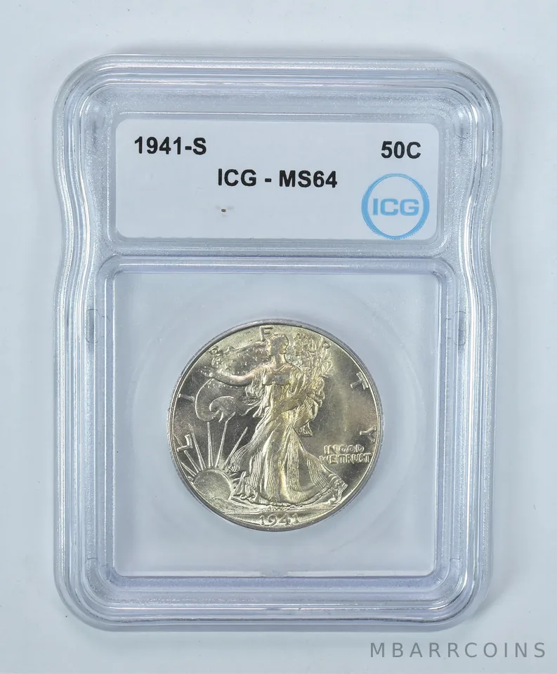 1941-S Walking Liberty Half Dollar MS64 ICG