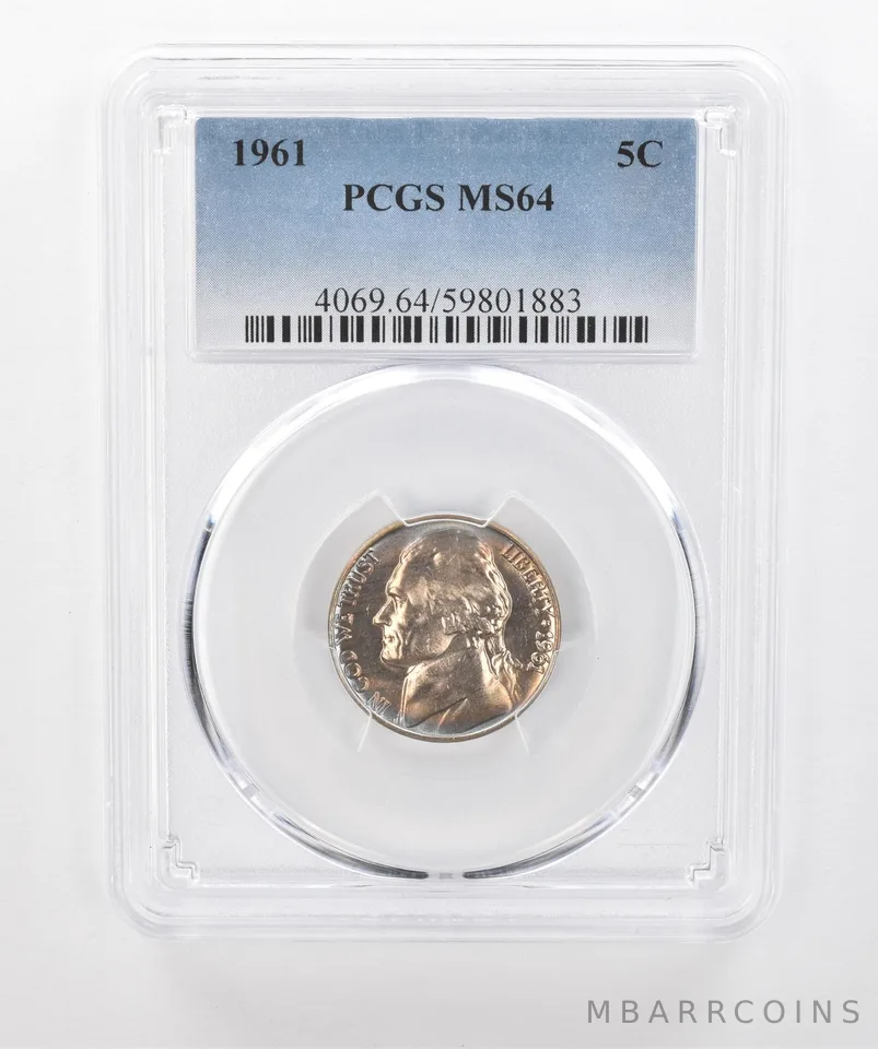 1961 Jefferson Nickel MS64 PCGS Beautiful Tone *1578