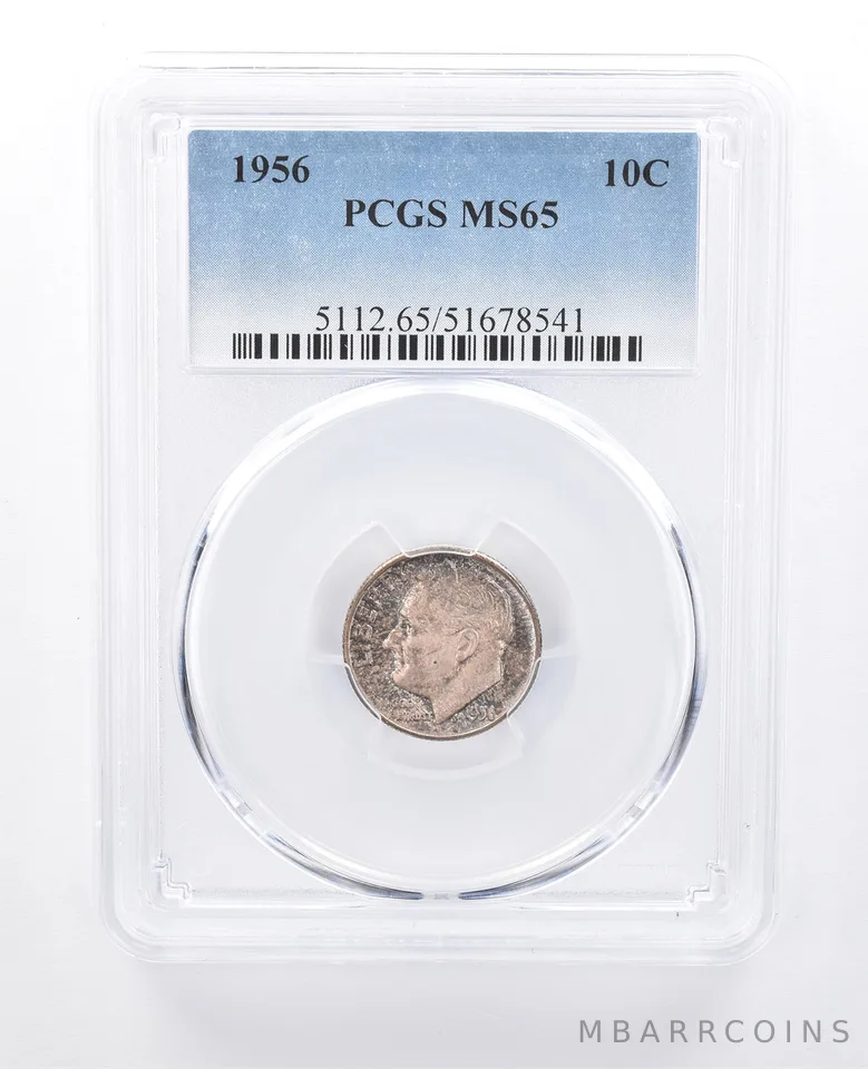 1956 Roosevelt Dime MS65 PCGS Beautiful Tone *8051