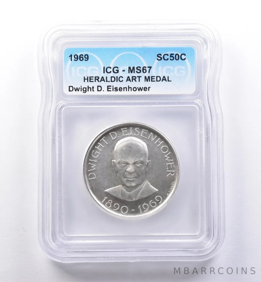 1969 So Called Half Dollar Dwight D Eisenhower MS67 ICG *8408