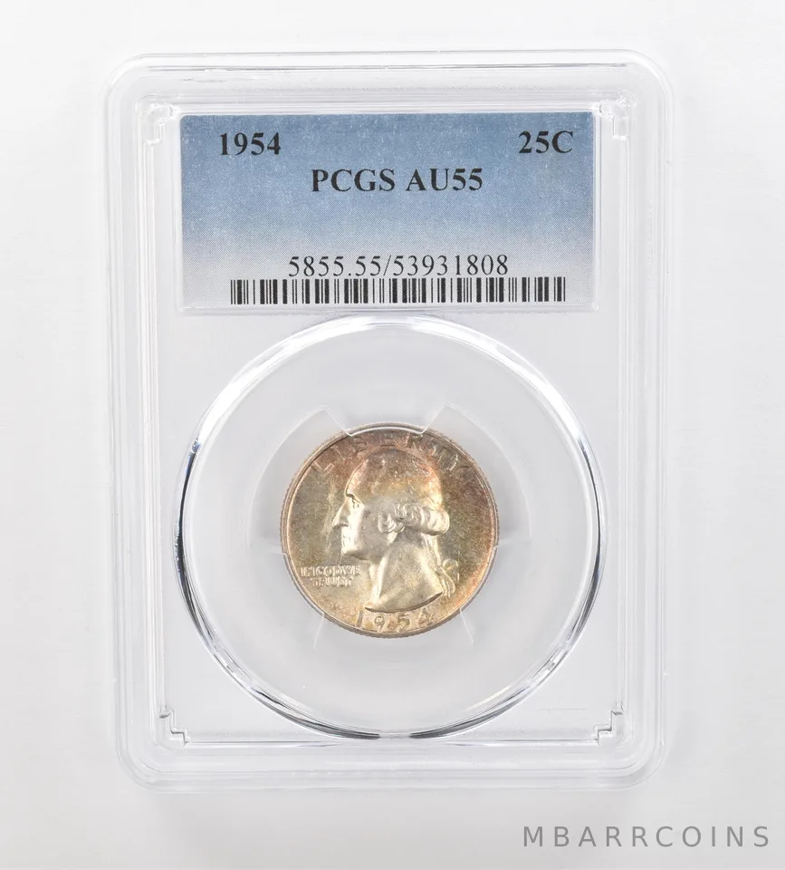 1954 Washington Quarter AU55 PCGS Beautiful Tone *0926