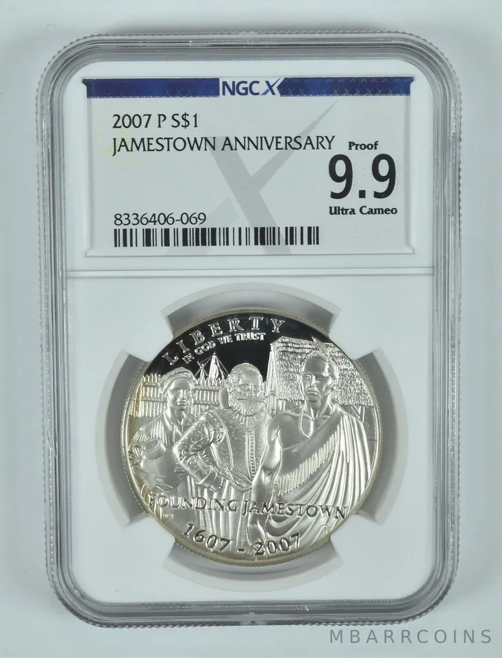 2007-P Jamestown Commemorative Silver Dollar Proof 9.9 UCAM NGC X NGCX