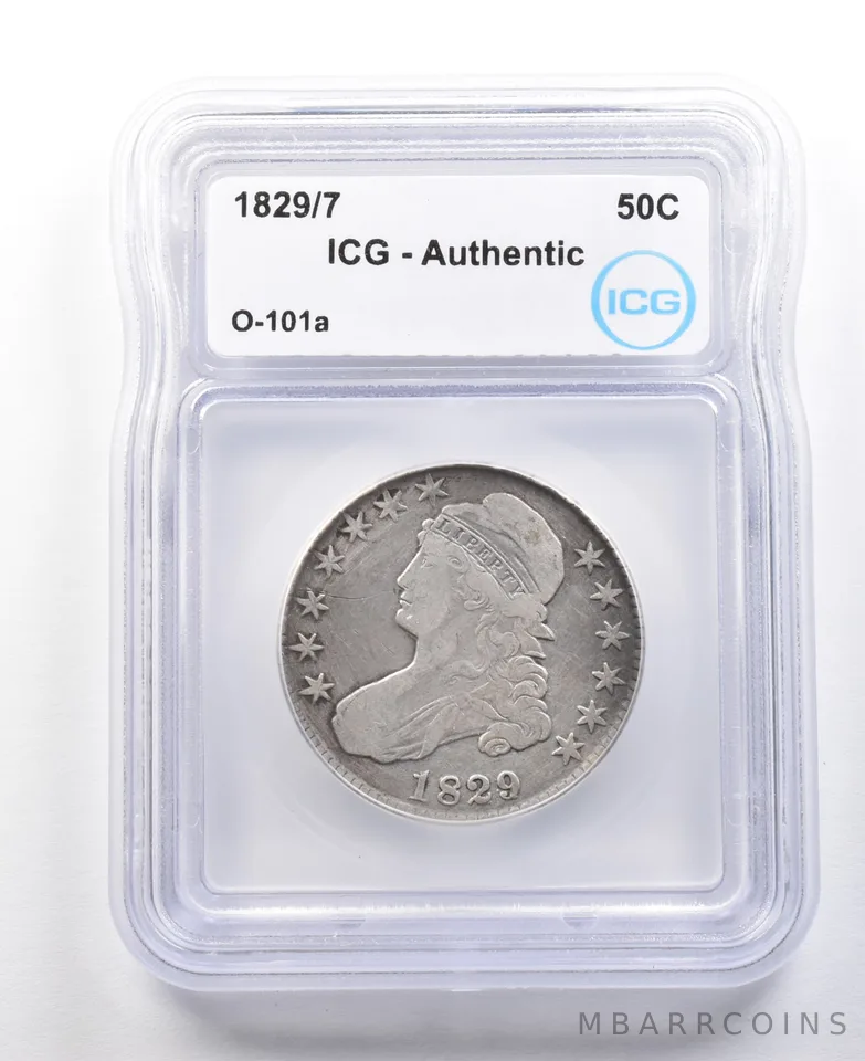 1829/7 Capped Bust Half Dollar O-101a Authentic ICG *2963
