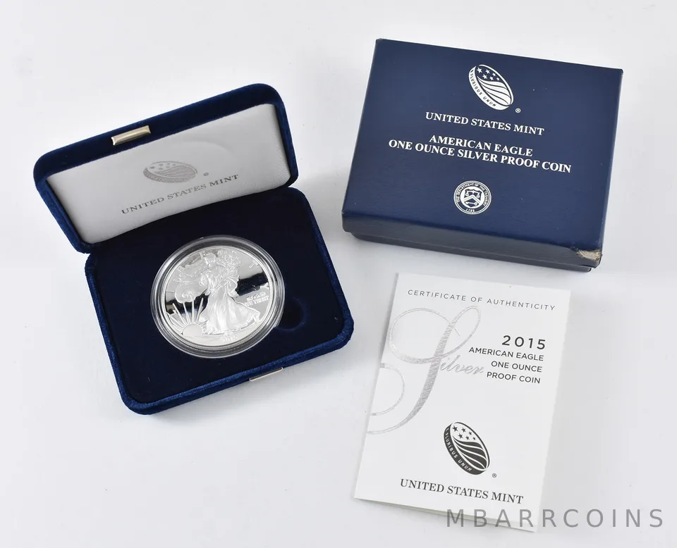 2015-W American Silver Eagle PROOF 1 Oz Silver - Coin & Box & COA