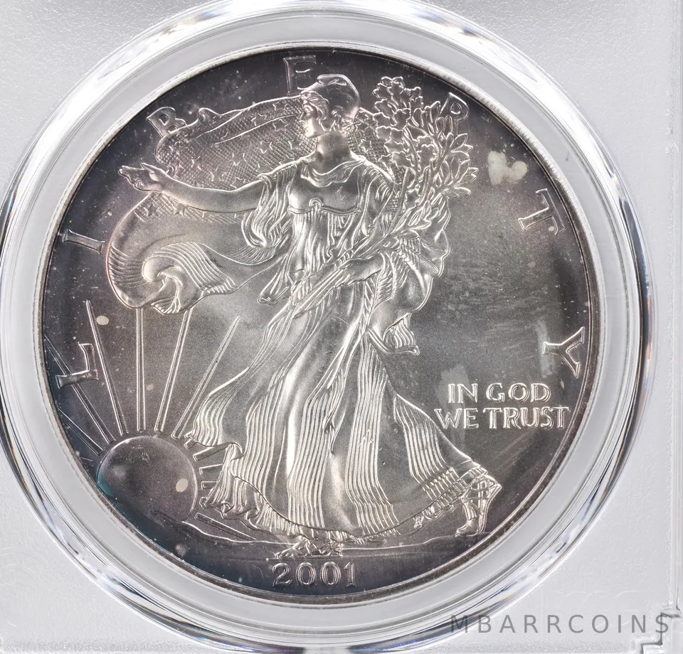 2001 American Silver Eagle MS68 PCGS Beautiful Tone *1223