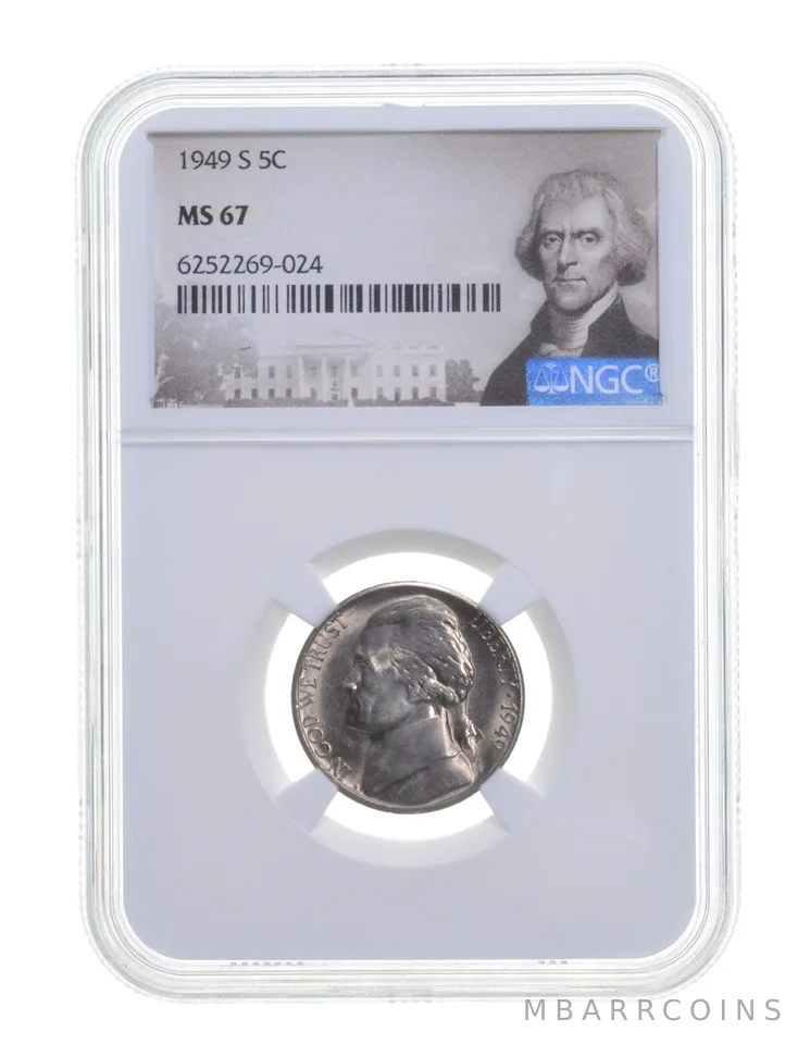 MS67 1949-S Jefferson Nickel - Graded NGC *3658