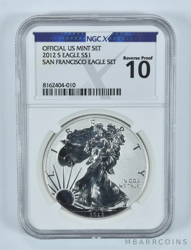 2012-S American Silver Eagle San Francisco Set Reverse Proof 10 NGC X NGCX
