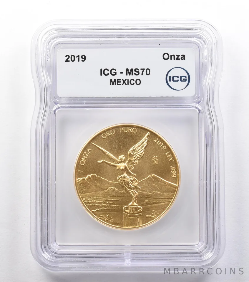 2019 Mo Mexico 1 Onza Gold Libertad MS70 ICG *2553