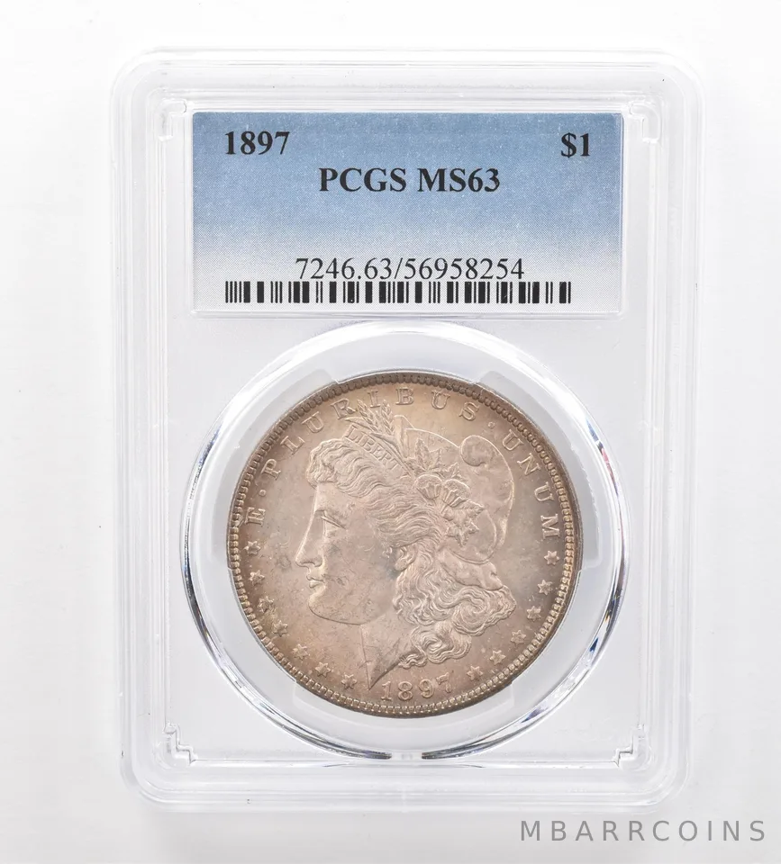 1897 Morgan Silver Dollar MS63 PCGS Beautiful Tone *7462