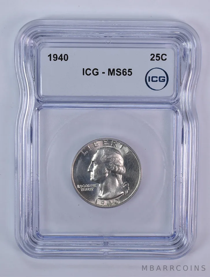 1940 Washington Quarter MS65 ICG