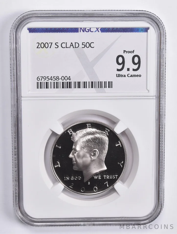 2007-S Kennedy Half Dollar CLAD 50c Proof 9.9 UCAM NGC X NGC