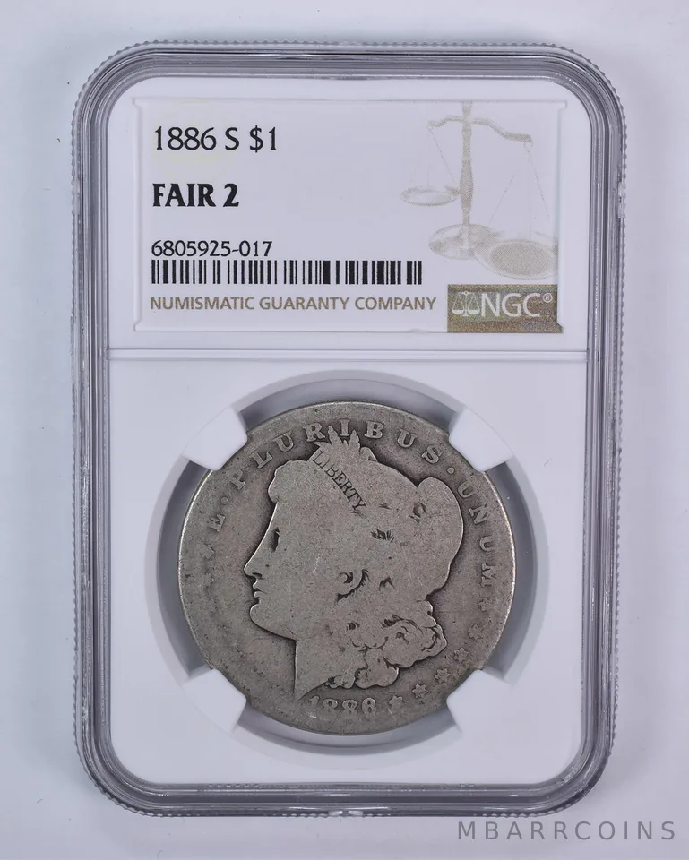 1886-S Morgan Silver Dollar Fair 2 NGC Lowball