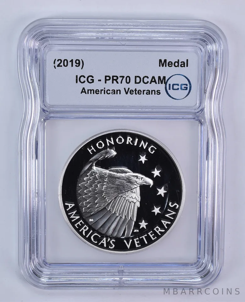 (2019) American Veterans Silver Medal PR70 DCAM ICG