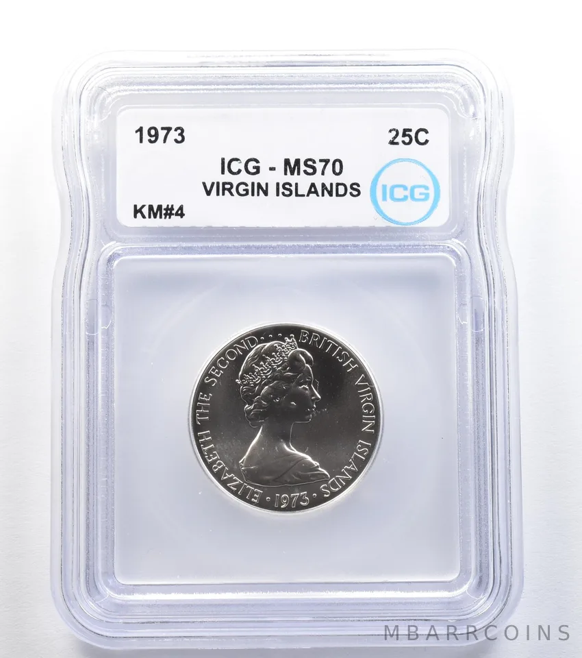 1973 Virgin Islands 25 Cents KM#4 MS70 ICG *7978
