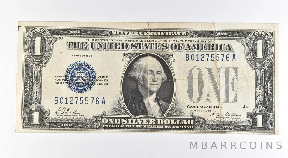 1928 $1 Silver Certificate Blue Seal Fr#1600 a0400