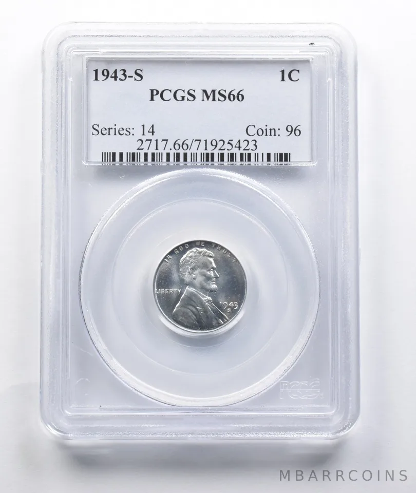 MS66 1943-S Lincoln Wheat Cent PCGS *7811