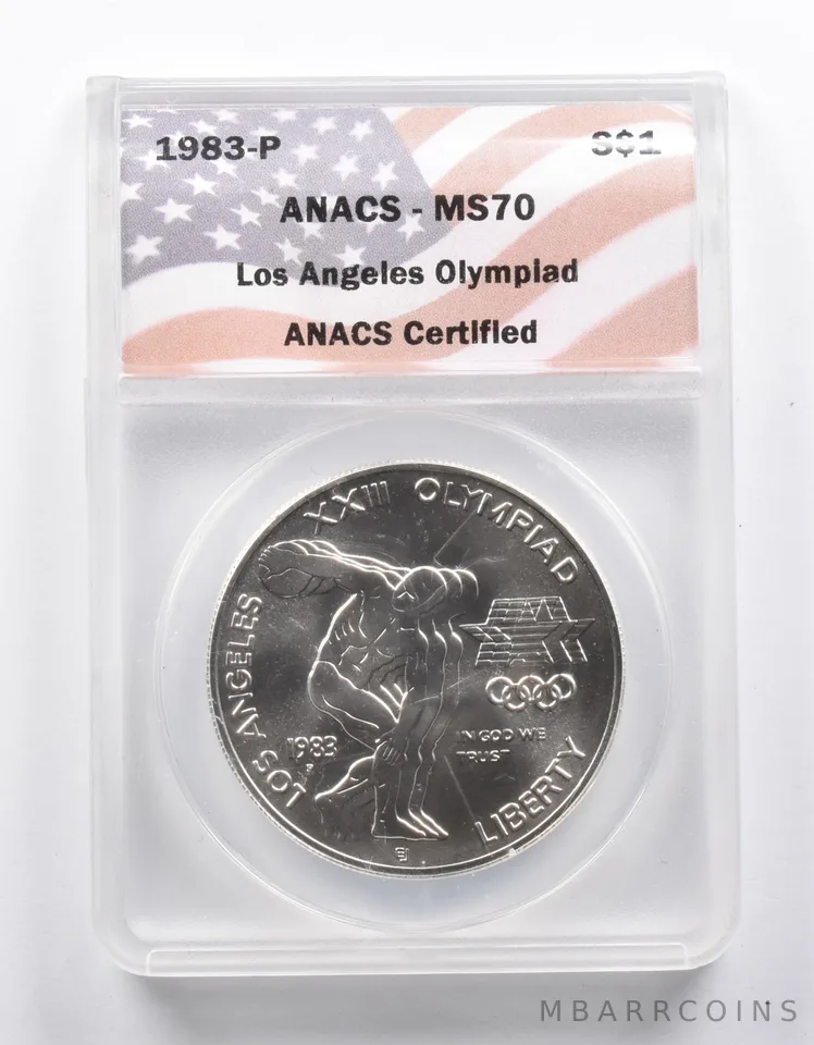 MS70 1993-P Los Angeles Olympiad Commemorative Silver Dollar ANACS a1023