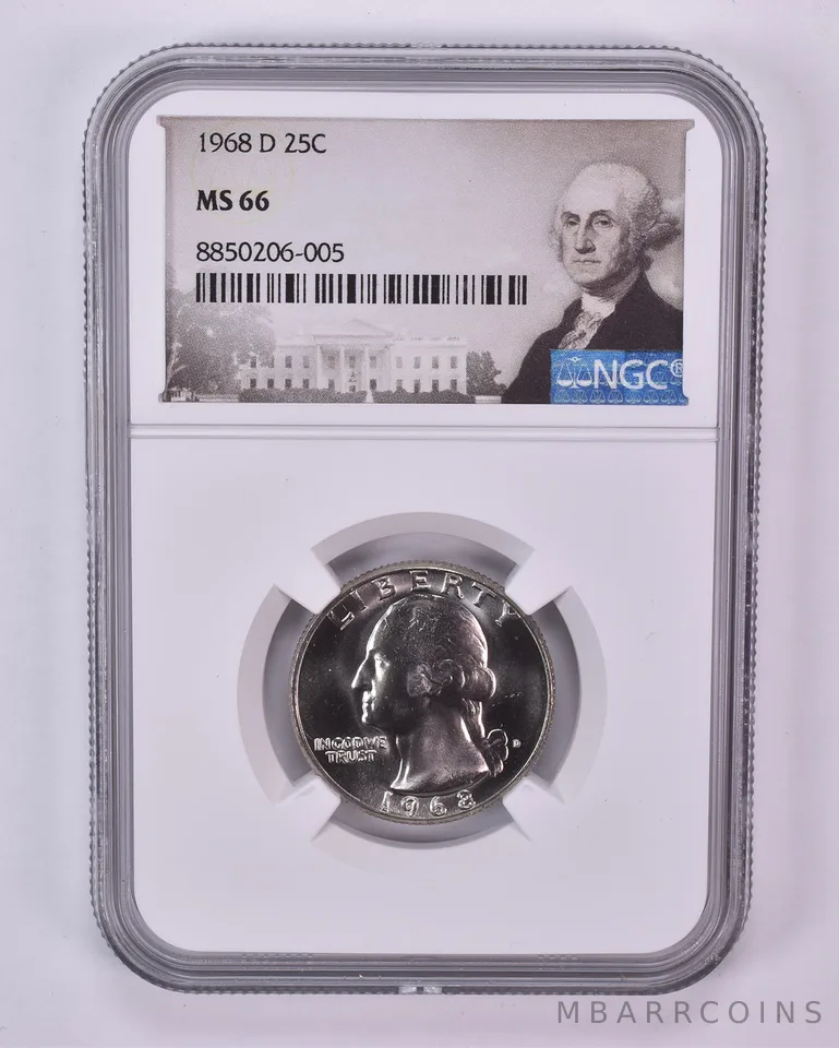 1968-D Washington Quarter MS66 NGC Special Label