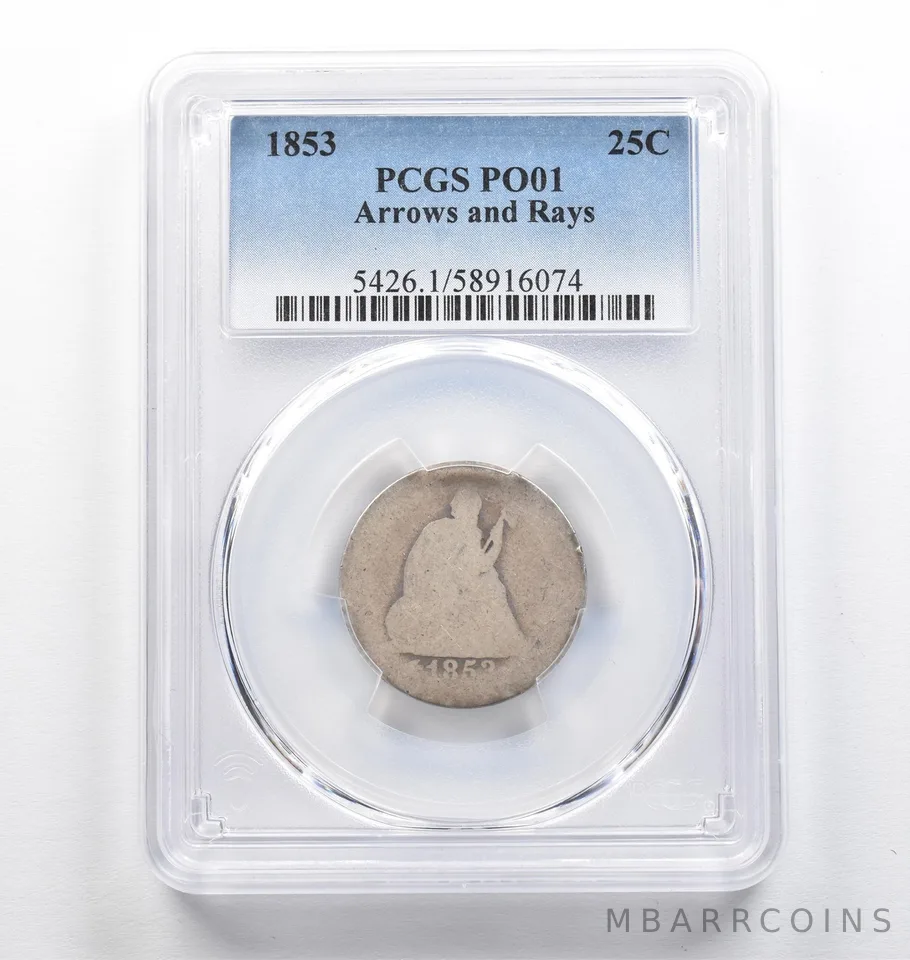 1853 Seated Liberty Quarter Arrows And Rays PO01 PCGS Lowball *9450