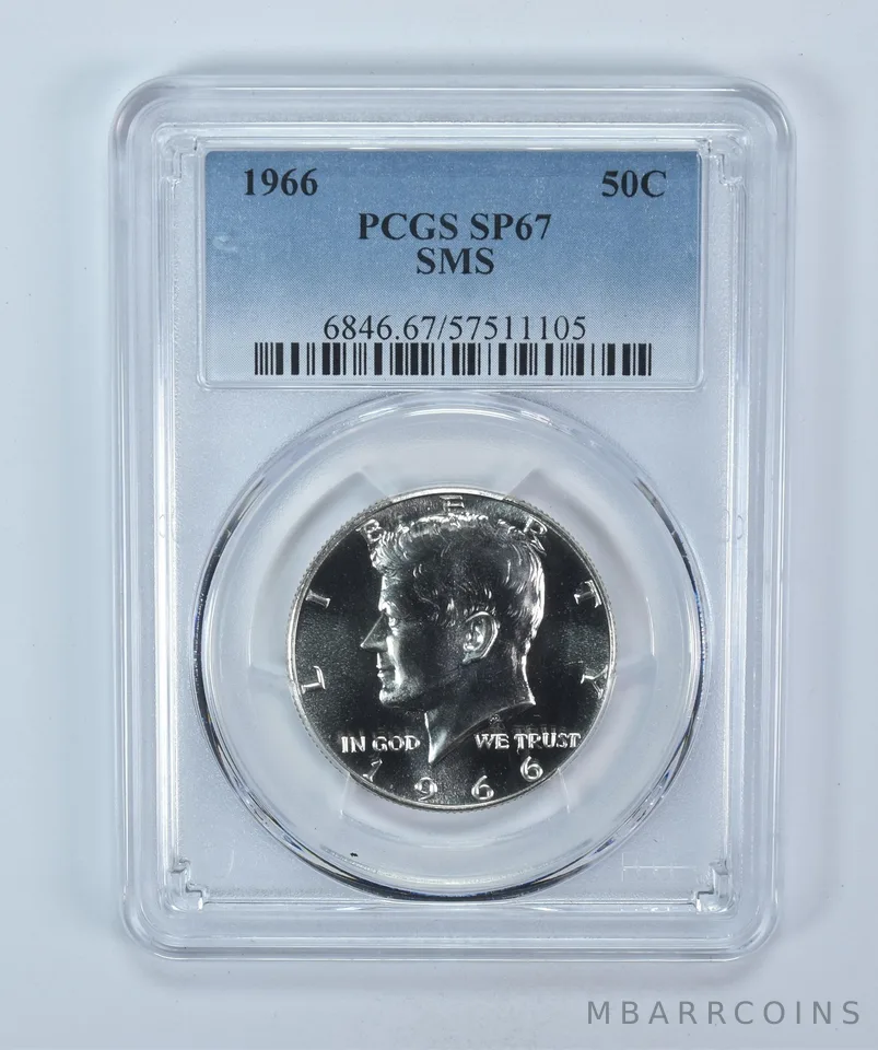 1966 Kennedy Half Dollar SMS SP67 PCGS Blue Label