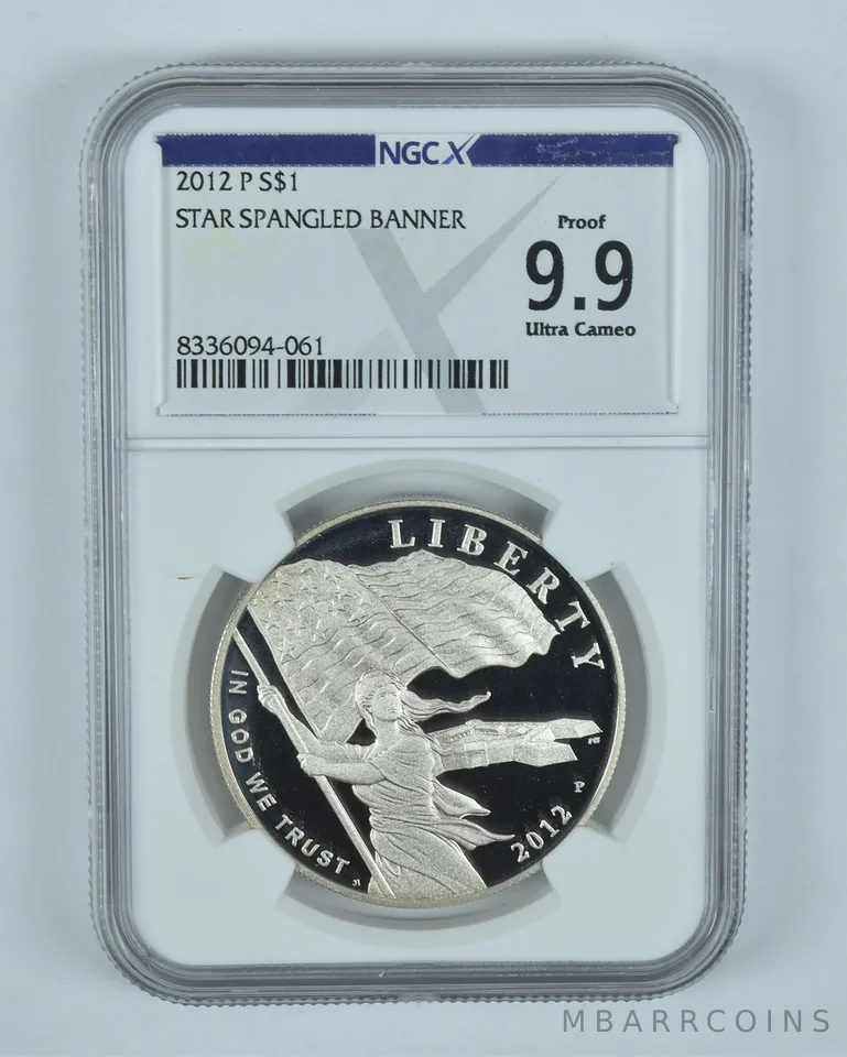 2012-P Star Spangled Banner Commemorative Silver Dollar Proof 9.9 NGC X