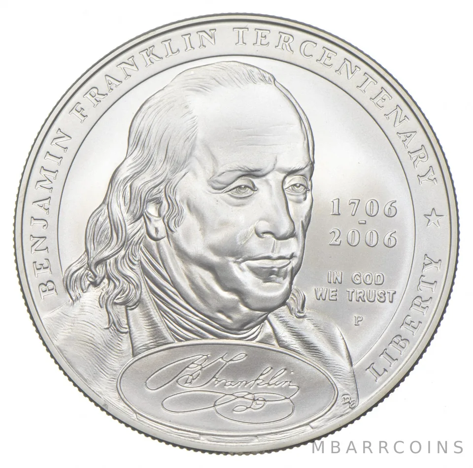 2006-P Unc Ben Franklin Founder Commemorative Silver Dollar $1