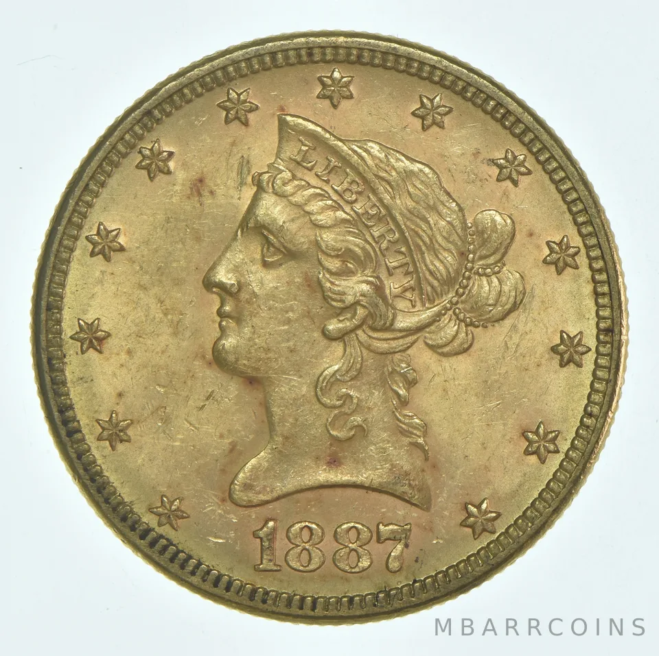 1887 $10 Liberty Head Gold Eagle a9375