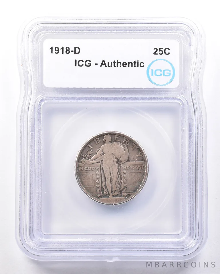 1918-D Standing Liberty Quarter Authentic ICG *7237