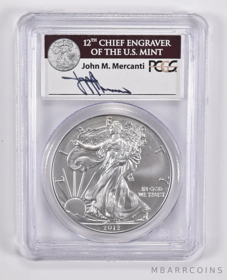 2012-W American Silver Eagle Mercanti Signed MS69 FS PCGS First Strike