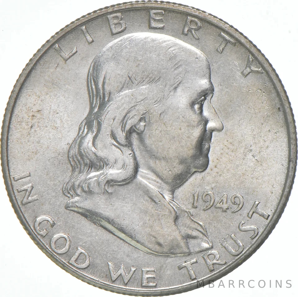 1949-S Franklin Half Dollar AU 90% Silver