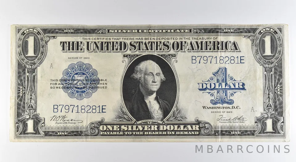 1923 $1 Silver Certificate Large Note Blue Seal Fr#238 *0520