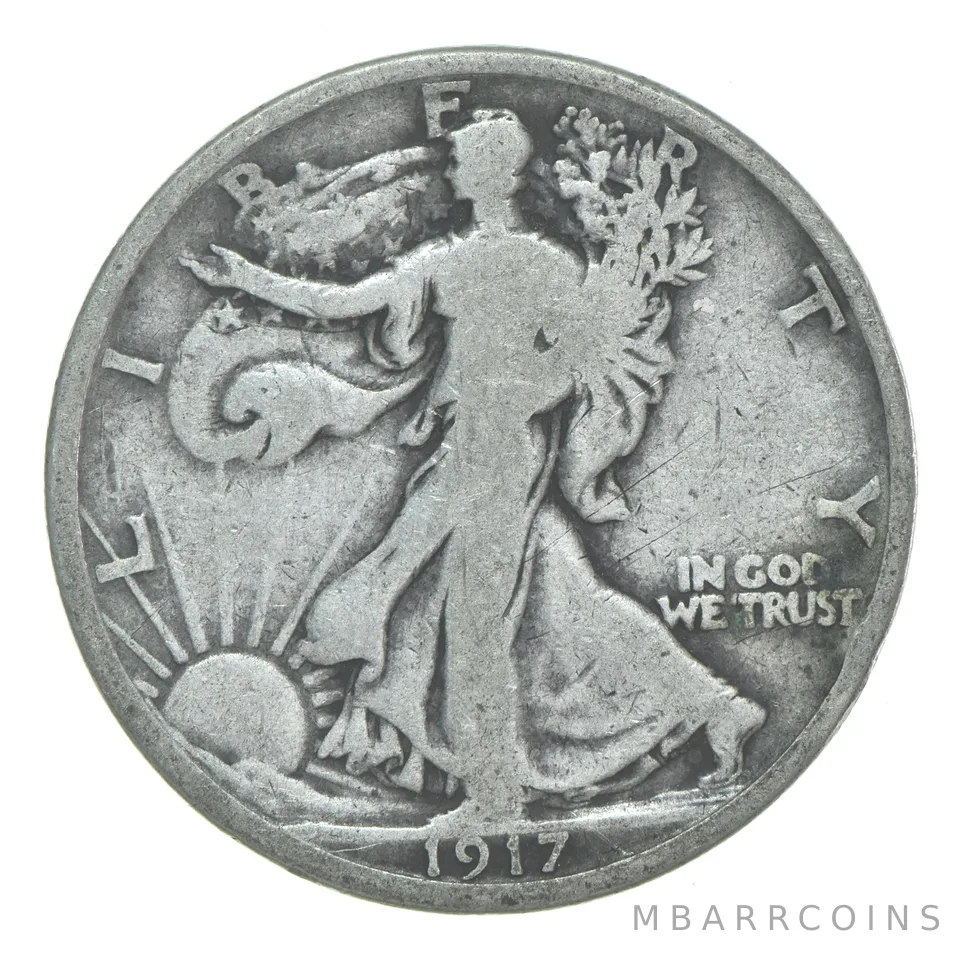 1917-P Walking Liberty Half Dollar CIRC 90% Silver