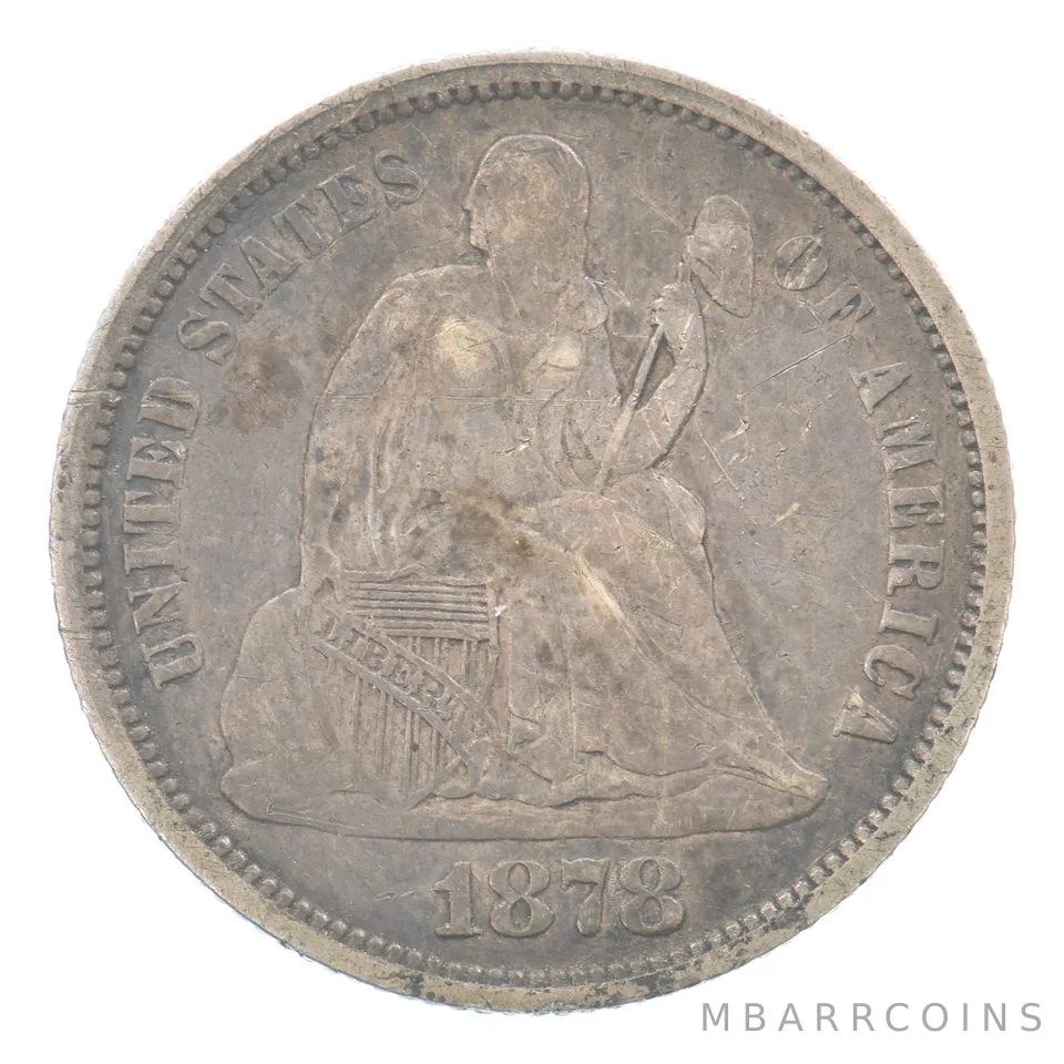 1878 Seated Liberty Dime Beautiful Tone *0132